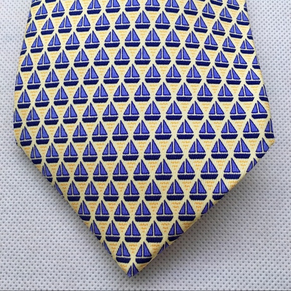 Hermes Other - Hermès Silk Tie #7841 UA Blue Sailboats